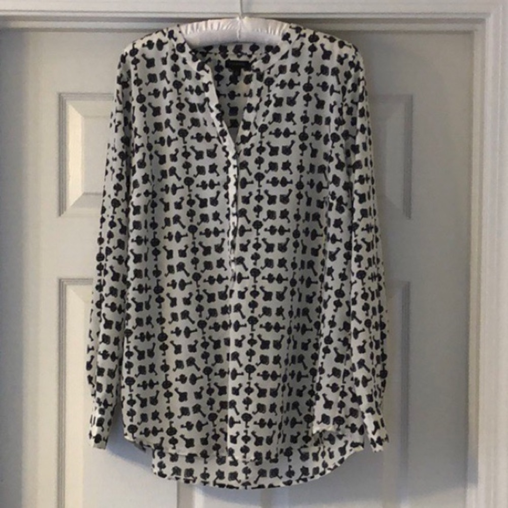 L Talbots blouse - print: = Keys
